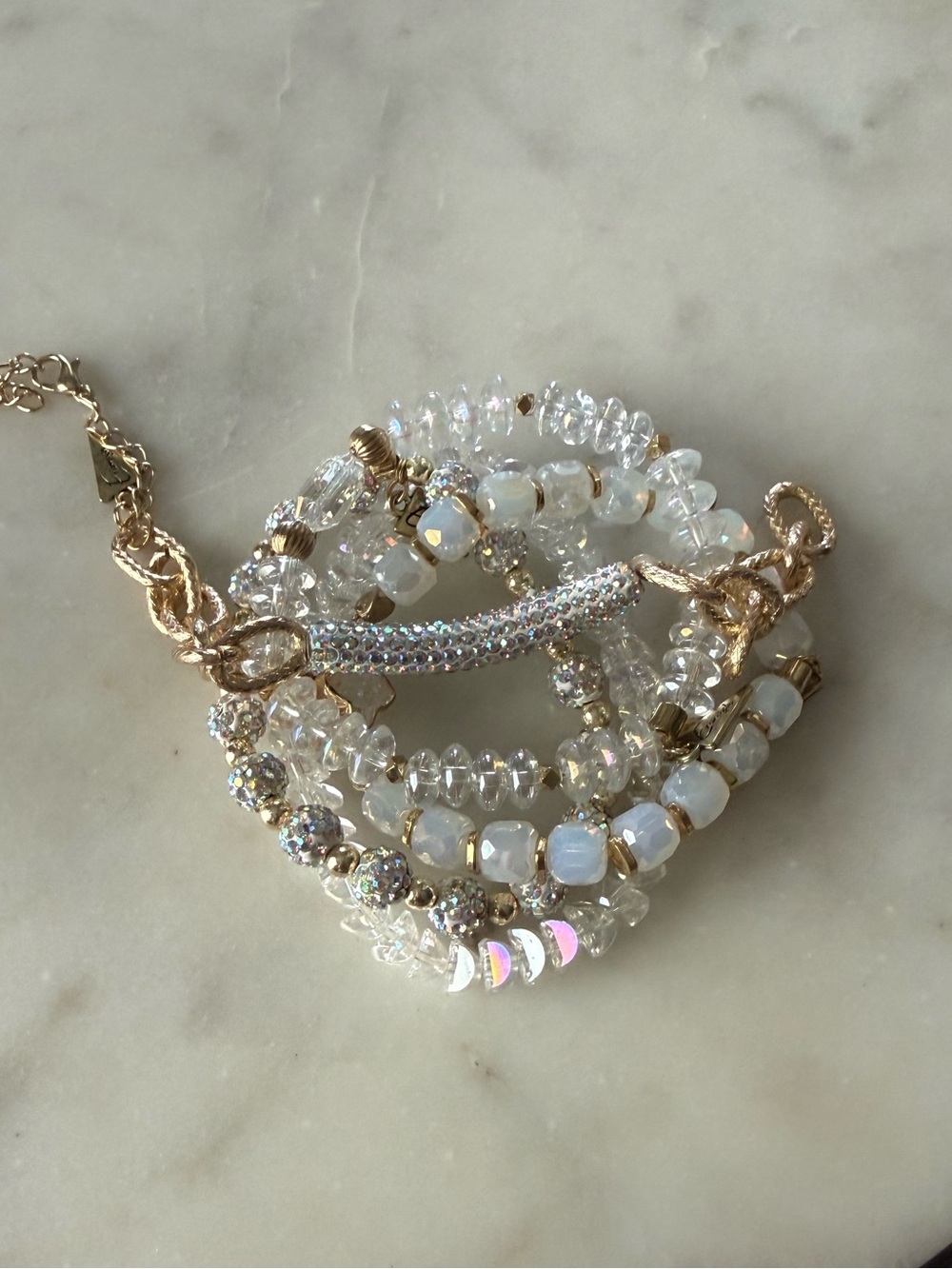 Iridescent Erimish Bracelet Stack NWOT